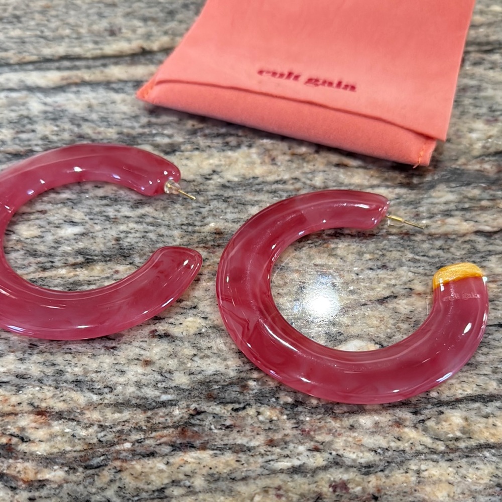 Cult Gaia Pink Hoop Earrings - Picture 3 of 6